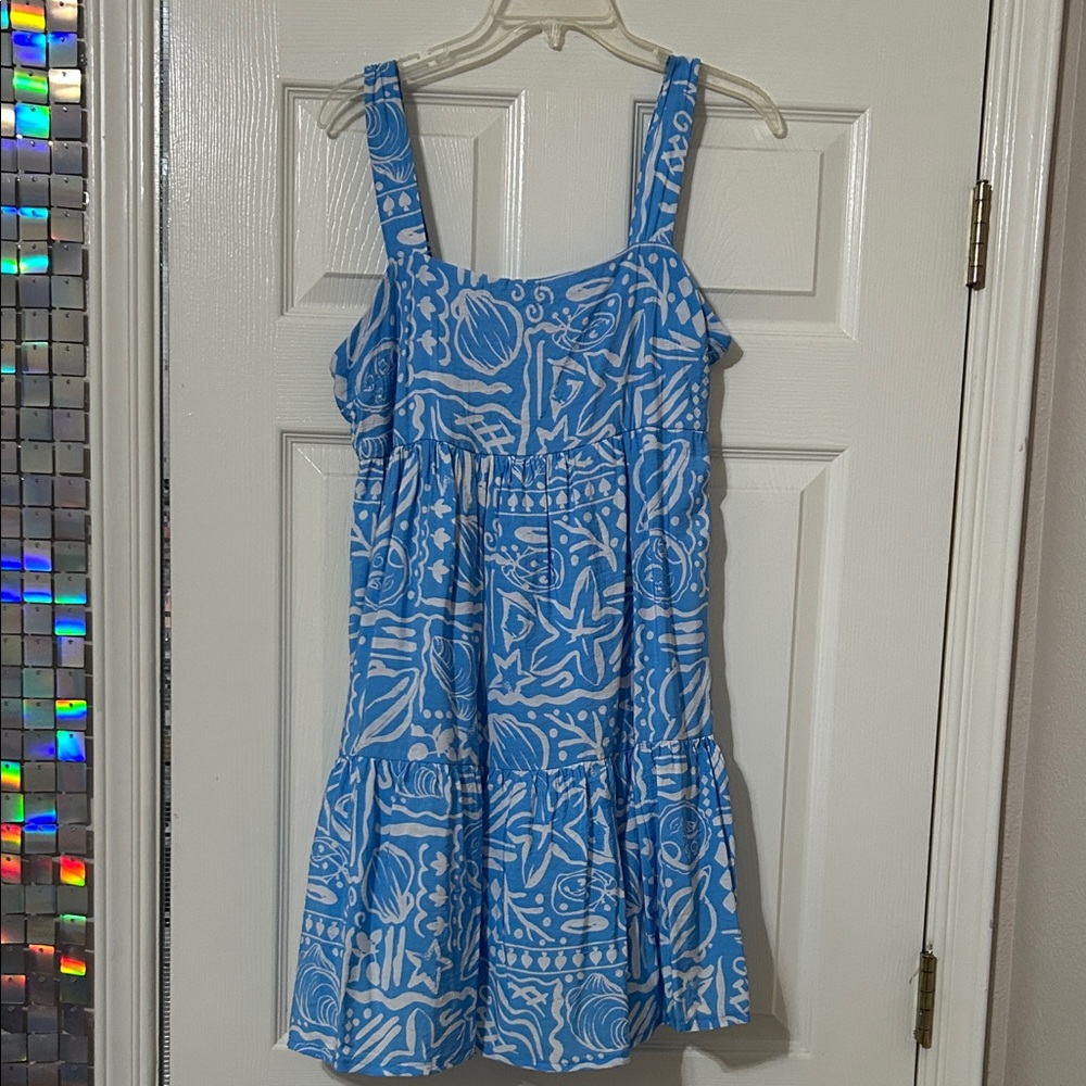 Blue and White Patterned Sundress